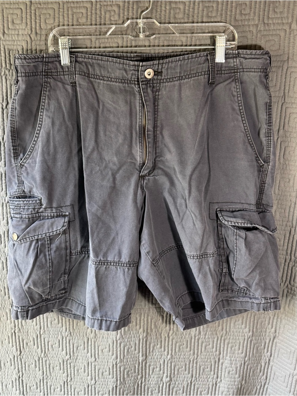 Lee Dungarees Mens Size 40 Gray Cotton Canvas Relaxed Workwear Cargo Shorts Grey